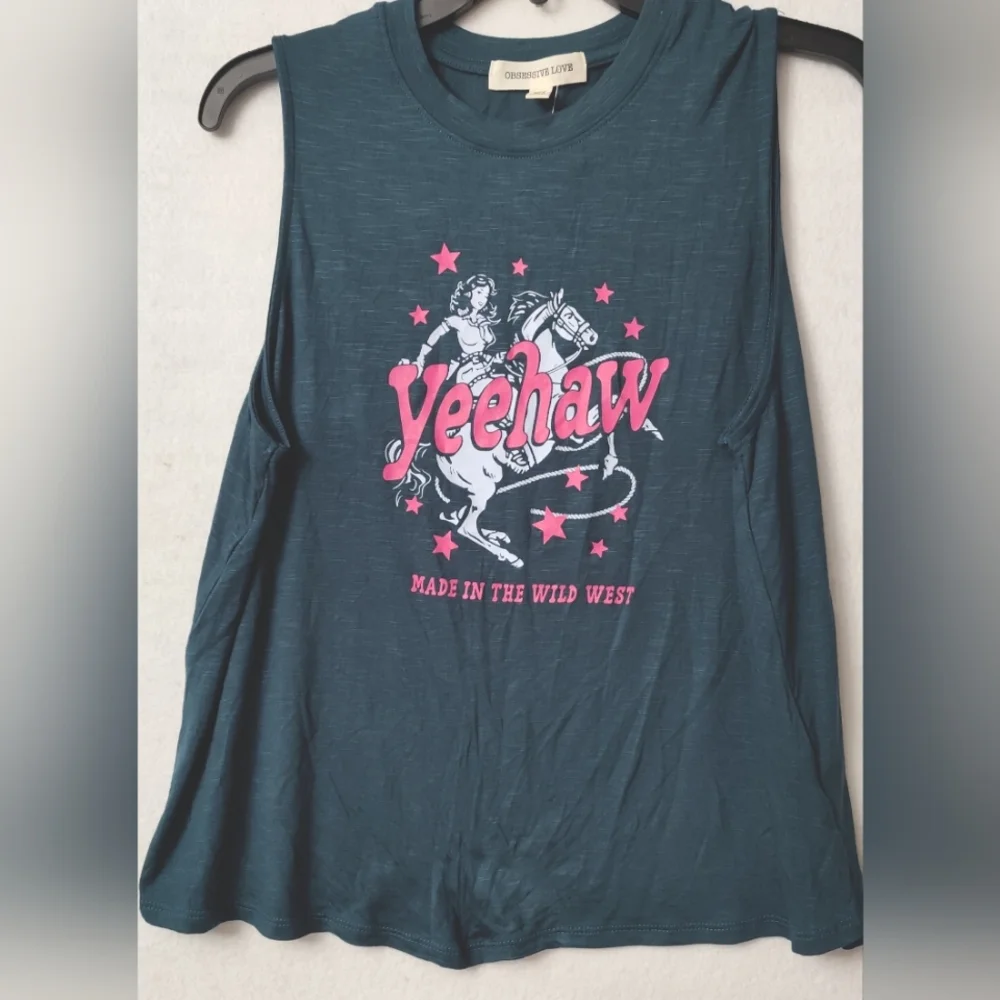 Obsessive Love Yeehaw Top Sleeveless Size XL Color Green